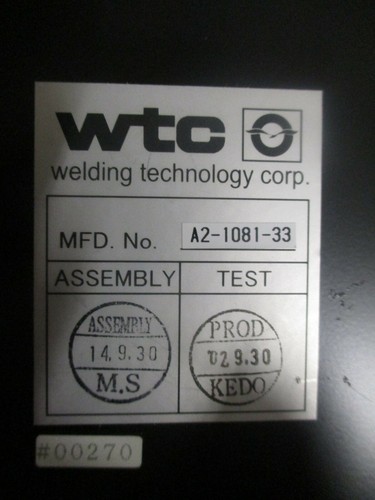 WTC TB98-P01A Data Entry Panel WTC AA2-1081-33 Welding Data Panel Ver 2.0 *NEW* - Picture 8 of 10