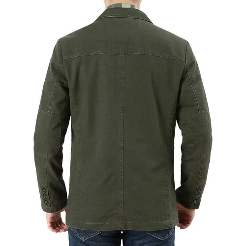 Herren Freizeit Blazer Langarm Jacke Gewaschen Baumwolle Blazer Anzüge Mantel XS-XXL - Bild 6 von 28