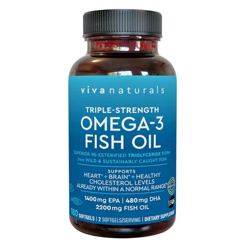 Omega-3 Fish Oil, Triple-Strength, 180 Softgels - Free Shipping - USA