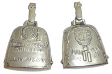 2 Vintage Sterling Silver Birth Record Rattles for Teether Rings - Rings Missing