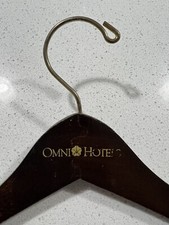 Rare Vintage Omni Hotel MCM Hollywood Regency Wood Suit Coat Clothes Hanger