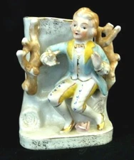 VINTAGE  WALL POCKET VICTORIAN MAN WITH BIRD 