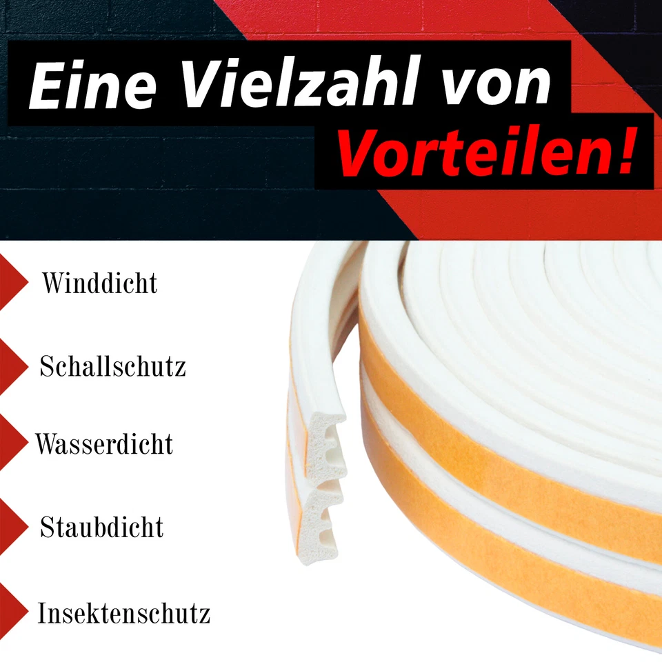 FENSTERDICHTUNG | TÜRDICHTUNG | SELBSTKLEBEND | PROFIL D E P | DICHTBAND FENSTER - Bild 4 von 4