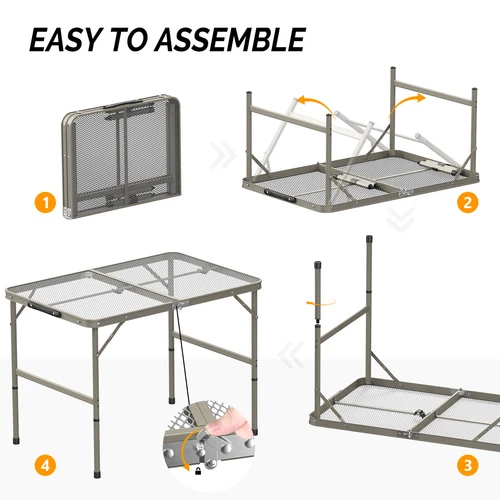 Venta caliente Mesa de camping portátil plegable de 3 pies Mesa de picnic Altura ajustable Parrilla - Imagen 7 de 16