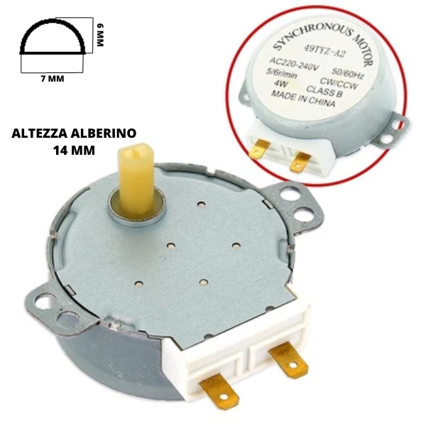 Motorino motore piatto girevole forno microonde universale 4w 5/6 rpm