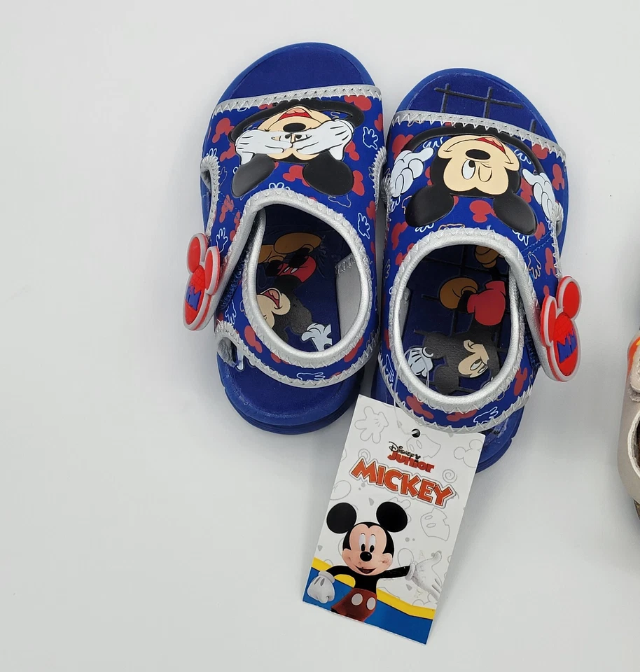 Mickey Mouse Azul Sandalia/Nación Maravilla Bebé Niño Zapatillas de Lona Sin Cordones talla 3. Foto 2 de 4