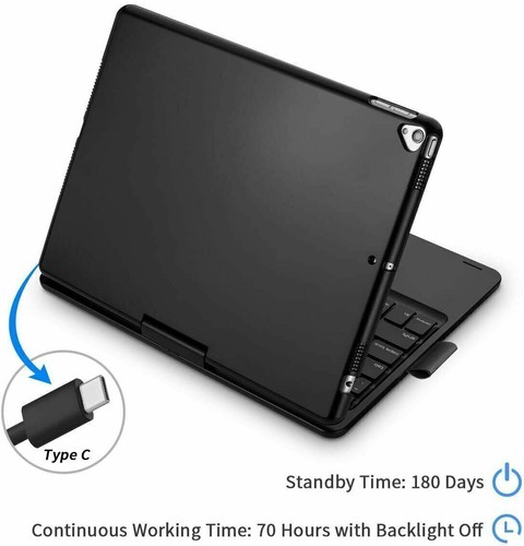 Keyboard Case Rotate Cover with Touchpad For iPad 9th/8th/7th Gen 10.2 inch 2021 - Picture 21 of 38
