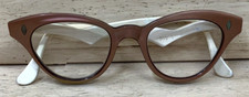 Vintage Cat Eye Eyeglasses Frames 5 1/2 Bronze Silver 44-22