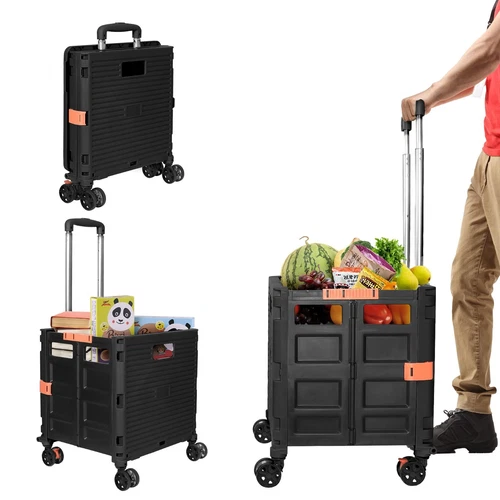 Chariot Courses Pliable jusqu'à 50Kg magasinage avec Couvercle Chariot de Sho...