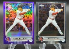 Alek Thomas RC 2022 Topps Chrome Update Purple Rookie Refractor & Base RC Lot