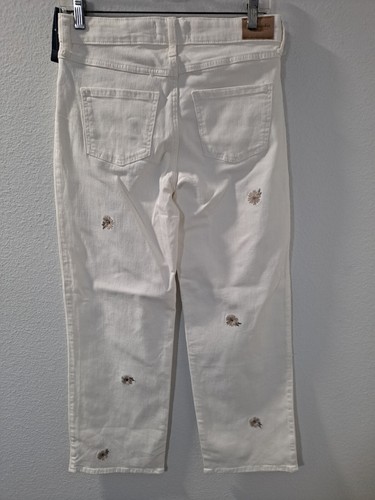 Abercrombie Kids Girls Wide Leg High Rise White Floral Jeans 17/18 Regular NWT - Picture 2 of 12