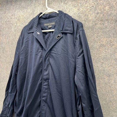 Ralph Lauren Jacket Women 8 Blue Pea Coat Long Black Label Vintage Winter Trench - Picture 5 of 12