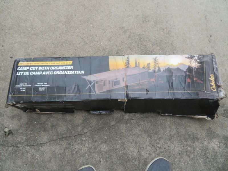 NEW CABELA'S CAMP COT WITH ORGANIZER