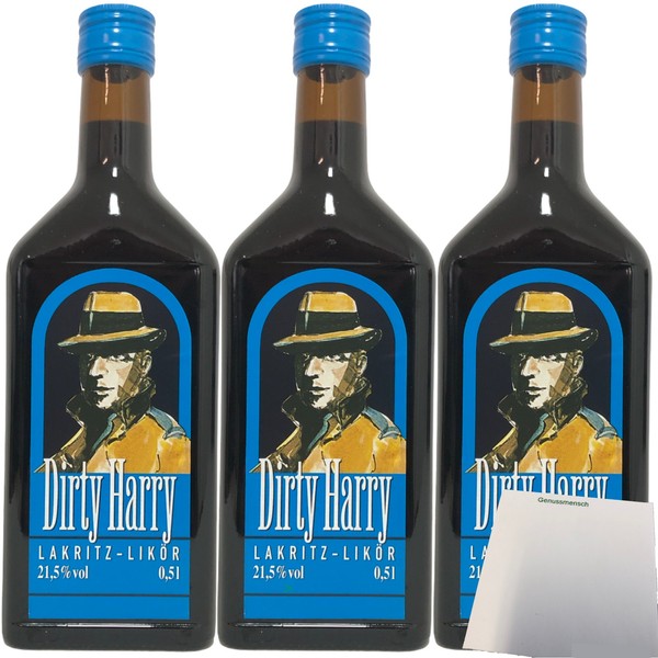 Dirty Harry Lakritz LiköR 21,5% 3Er Pack 3X0,5 Liter Flasche Usy Block-image