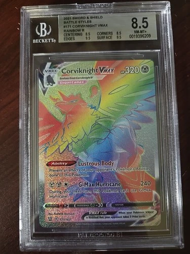 Pokemon Corviknight VMAX Battle Styles Secret Rare Full Art #171 BGS 8.5 NM-MT+