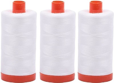 3-PACK - Aurifil 50WT - Natural White, Solid - Mako Cotton Thread - 1422Yds E...