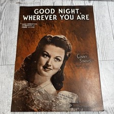 Ginny Simms Good Night, Wherever You Are 1944 Vintage Sheet Music