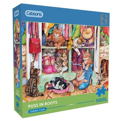 Gibsons Stiefelkater 500XL Puzzle für Erwachsene extra große Teile - Geschenk