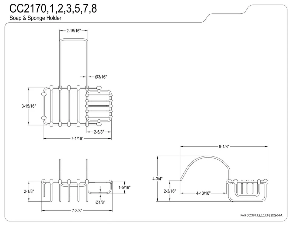 CC2171 7" Soporte Giratorio para Jabón y Esponja, Cromo Pulido Foto 3 de 3