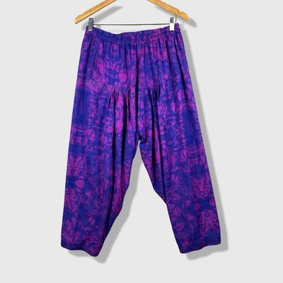 Unbranded Harem Pants Women S Purple Blue Tie Dye Boho Hippie Festival Lounge