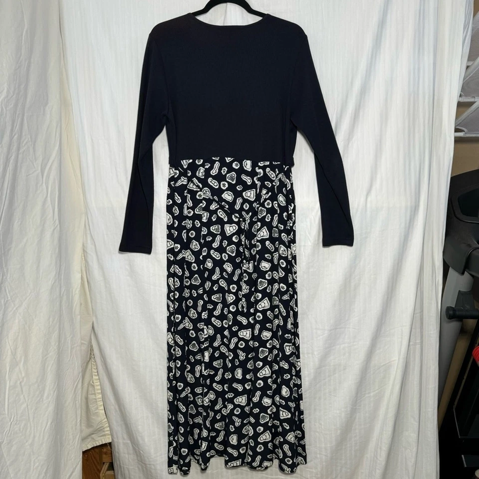 Впечатления винтажный макси платье женщин размер средний прикрепленный кардиган красоты печати - Изображение 4 из 4