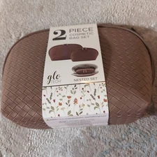 Glotech 2 Piece Cosmetic Bag Set - Brown