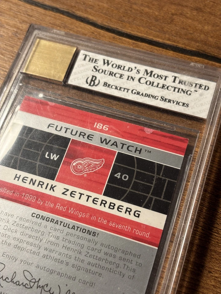 Henrik Zetterberg BGS 8 Auto #/999 Future Watch 2002-03 SP Authentic #186 Card - Image 4 of 4