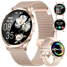  Smart Watch for Women(Dial/Answer Call), 1.32" AMOLED HD Display, 100+ Sports 