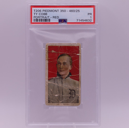 1909-11 T206 Ty Cobb Red Portrait Piedmont 350 PSA 1 PR HOF Detroit Tigers