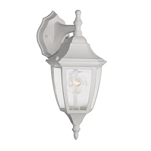  2461-WH Waterbury Fixture, 14.25 Inch Mount, Clear Glass Porch 14.25in H White - Picture 5 of 7