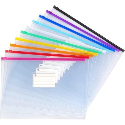 Plastic Zipper Envelopes A4 Letter Size Poly Zip Pouch File Folder Storage
