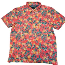 William Murray Men's "That's a Peach, Hon" Hawaiian Golf Polo Pink Punch Size L