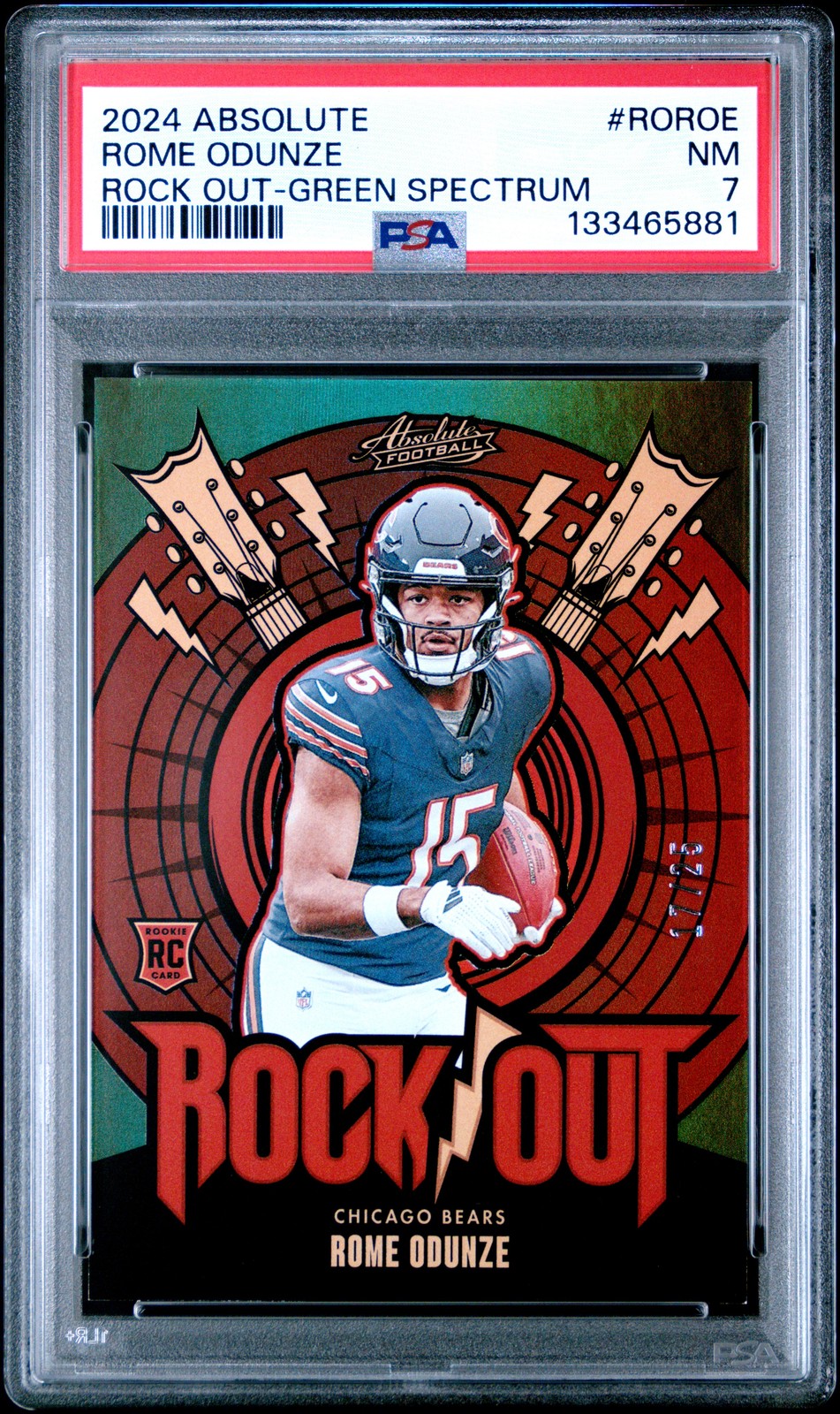 Rome Odunze Panini Absolute Rock Out #ROROE Green Spectrum