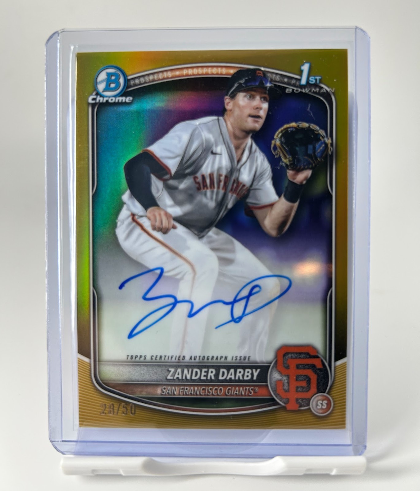 2025 Bowman Chrome Zander Darby 1st Bowman Auto True Gold /50