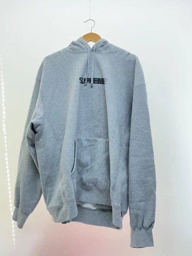 Felpa Supreme con cappuccio XXL cotone grigio fantasia completa usata