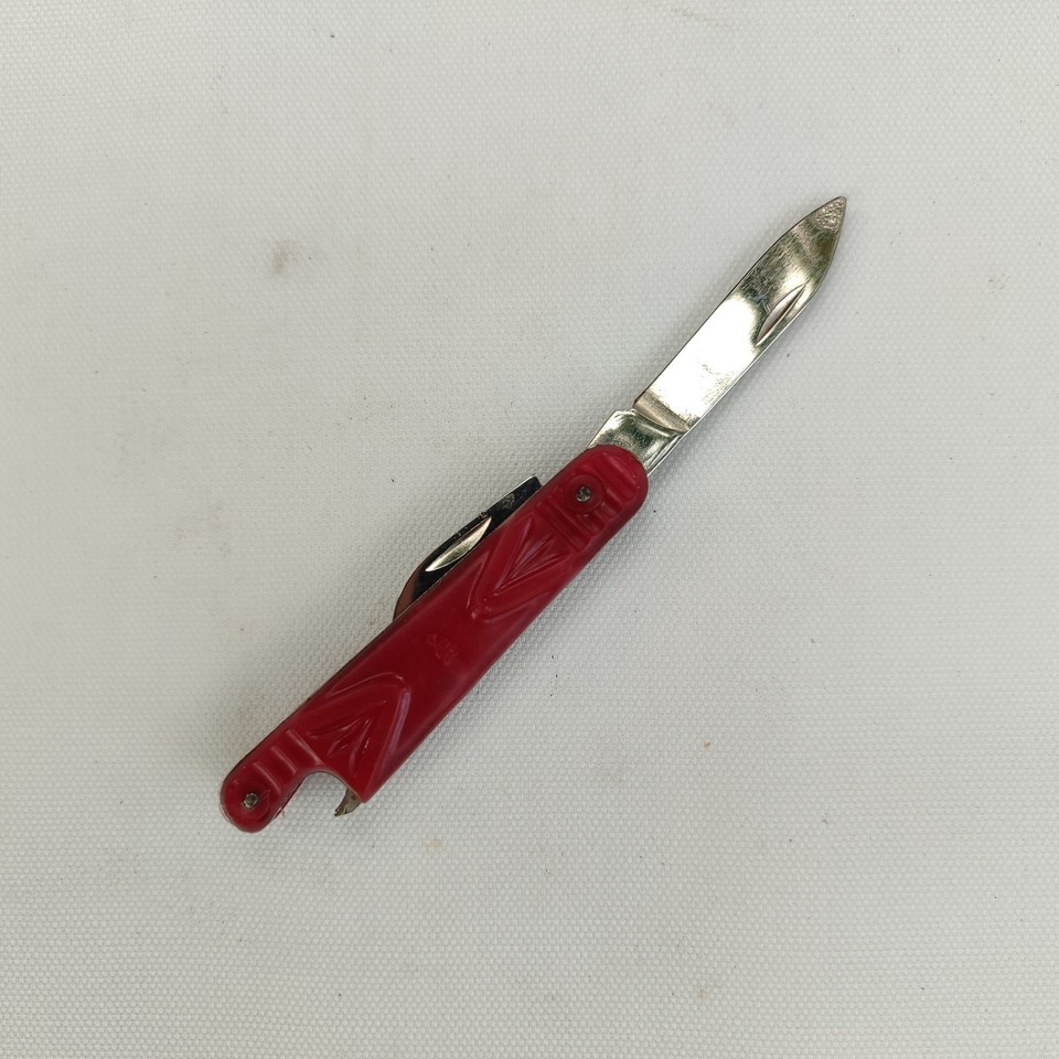 Vintage Soviet Pocket Knife USSR Red Multi-Tool Folding EDC Retro Collectible