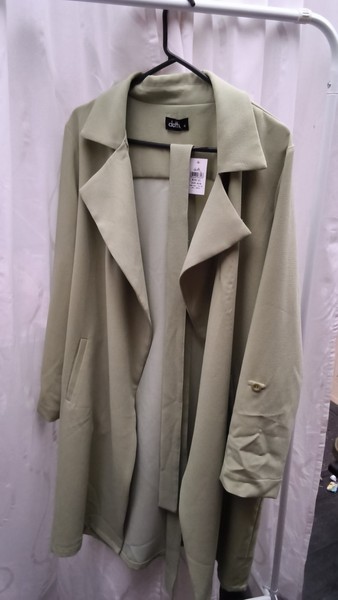 DOTTI Sage Green Trench Button Coat New with tags size 16  