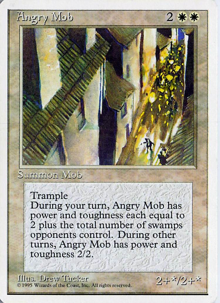 Angry Mob Uncommon Fourth Edition Magic: The Gathering Lightly Played