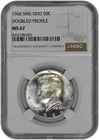 1966 SMS DDO 50c Kennedy Half Dollar Doubled Profile NGC MS 67