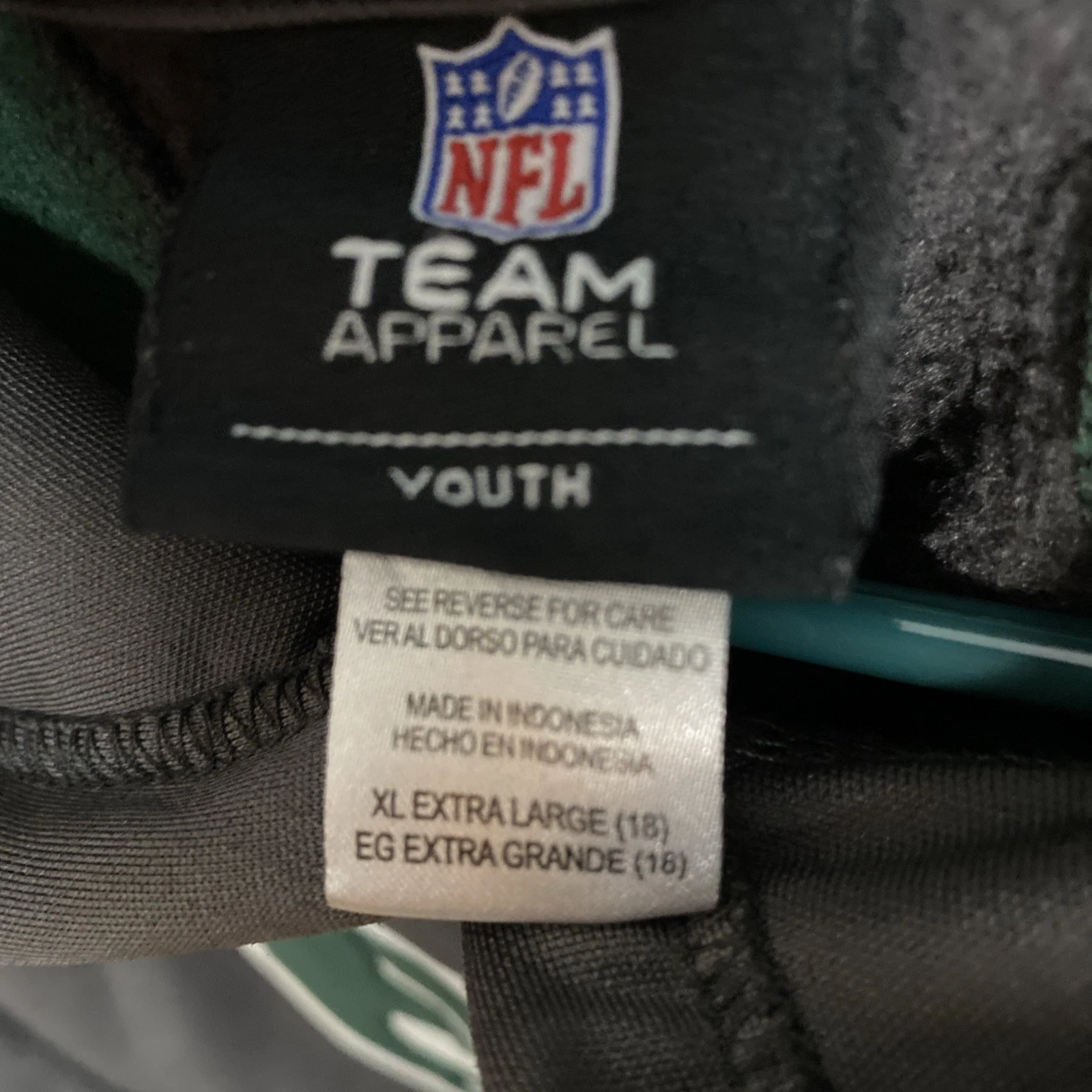 VETEMENTS Felpa con cappuccio NFL Team Apparel Youth NY Jets manica lunga grigia con verde