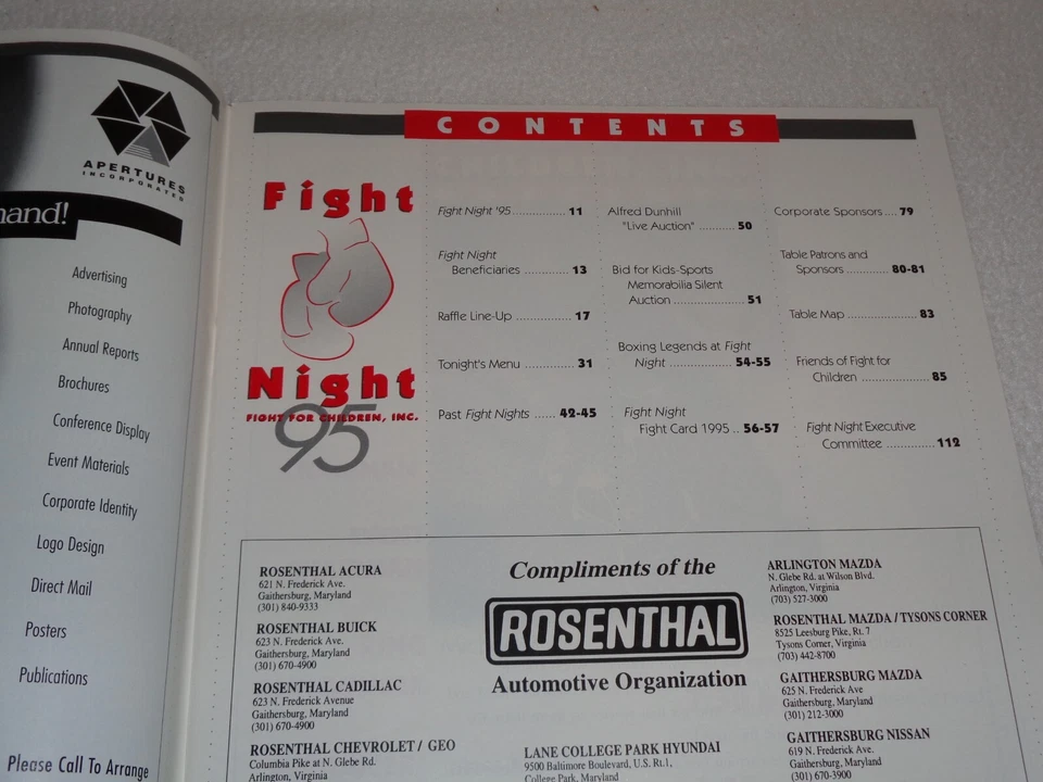 Fight Night 1995 Benefit Charity Event Boxing Floyd Patterson SIGNED Program - Image 4 of 4
