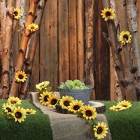 Sonnenblumen Girlande 220 Cm Lang KüNstlich Deko Geburtstag Hochzeit Diy Basteln