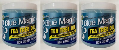 3 x Blue Magic Teebaumöl Leave-In Styling Haarspülung 390g.