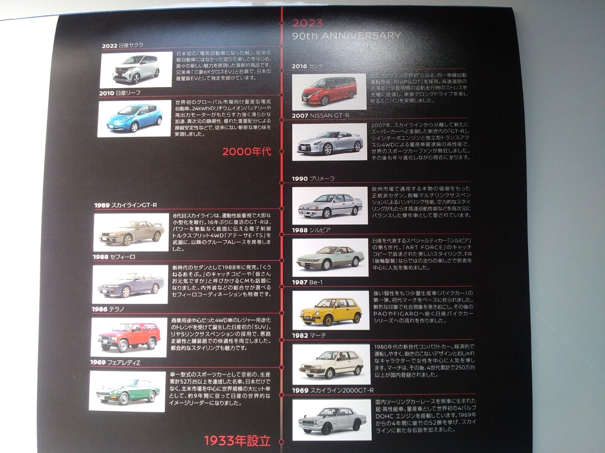 GT-R FAIRLADY Z NISSAN 90th anniversary 2024 calendar With