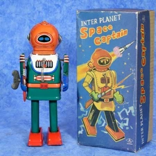 1950s Naito Shoten SPACE CAPTAIN Tin Toy "JAPAN" Repro