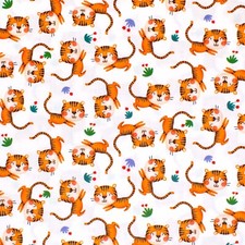 100% Cotton Michael Miller - Tiger By The Tail - Kids Jungle Zoo Animal Nursery