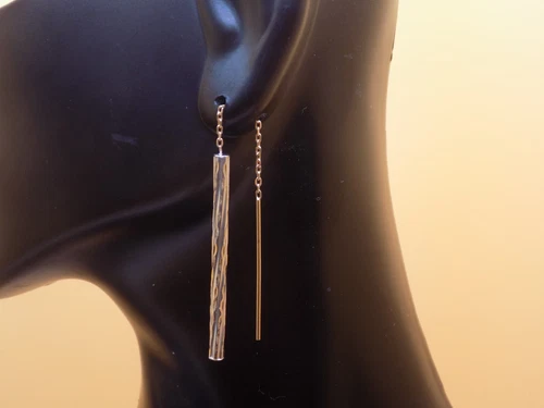 14k multi tone gold threader earrings