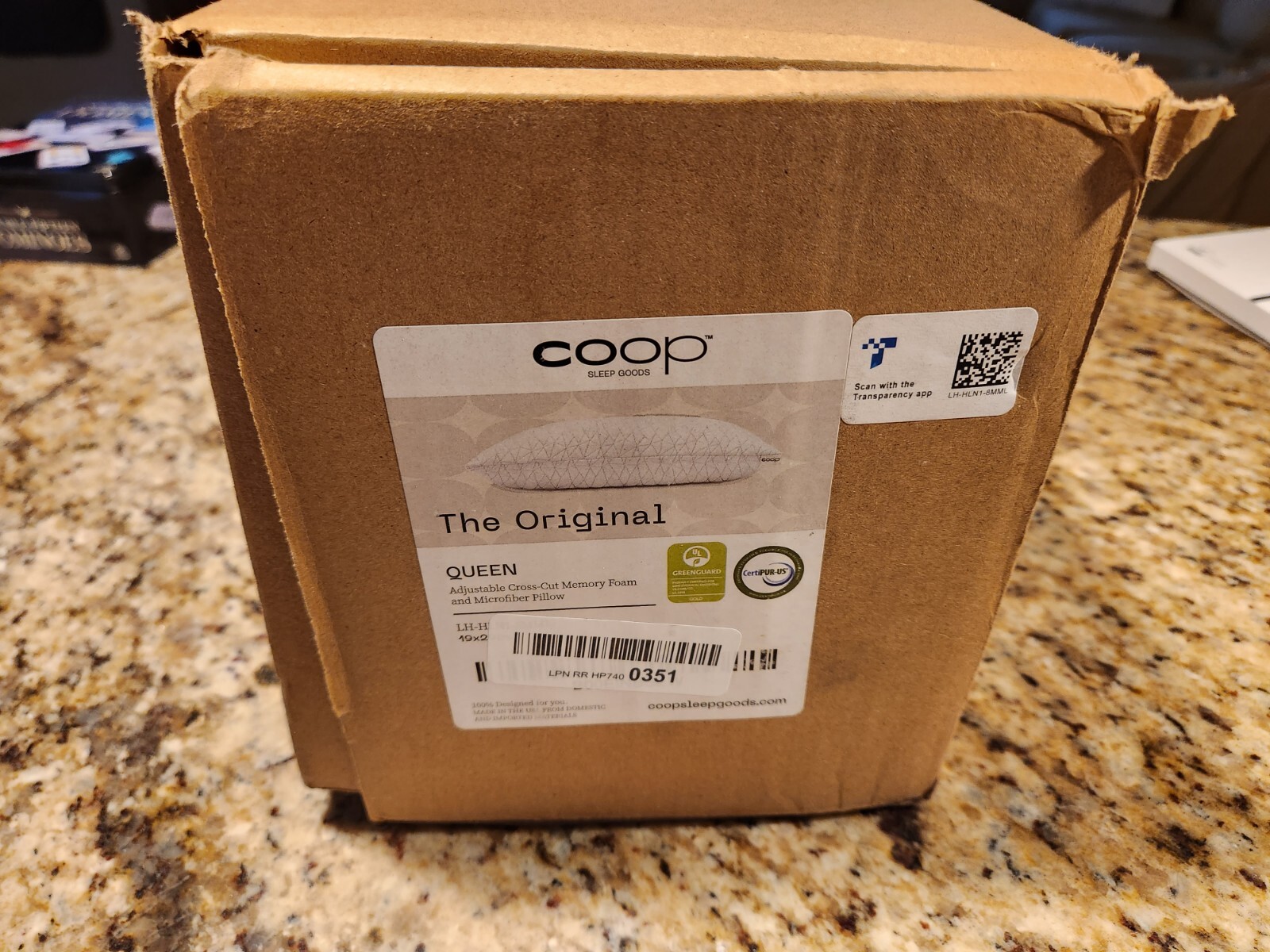 Coop Home Goods Original Loft Pillow Queen Size Bed Pillow (Open Box