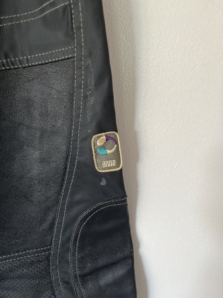 DIESEL Distressed Leather/Cotton Biker Pants Black Adult Size M 32x28