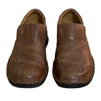 Clarks Men Escalade Step Loafer Dress Shoes Brown Leather Size 8 Clarks Shoes Escalade Step Mens Size 8.5 Brown Black Leather  main image 2